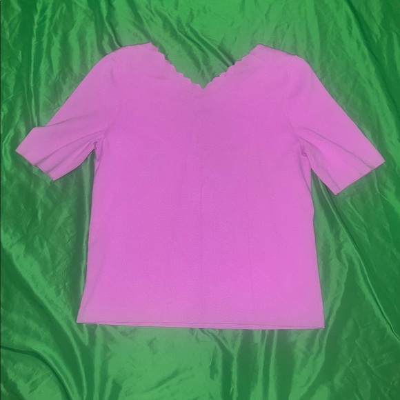 Talbots Purple Scalloped Top size Large - Picture 2 of 4